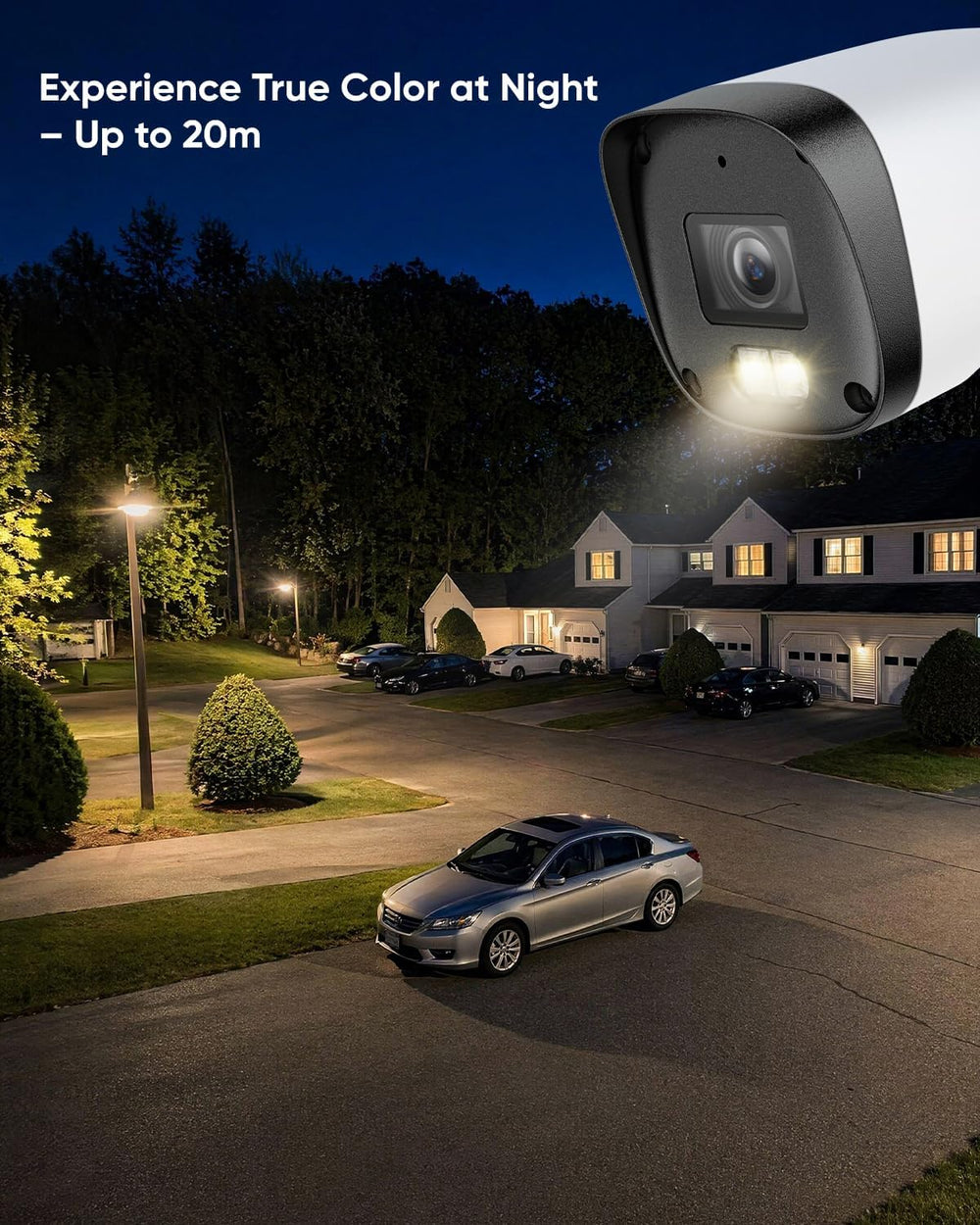 SANNCE 2K 3MP Full Color Night Vision PoE Bullet Security Camera(2 Pack)