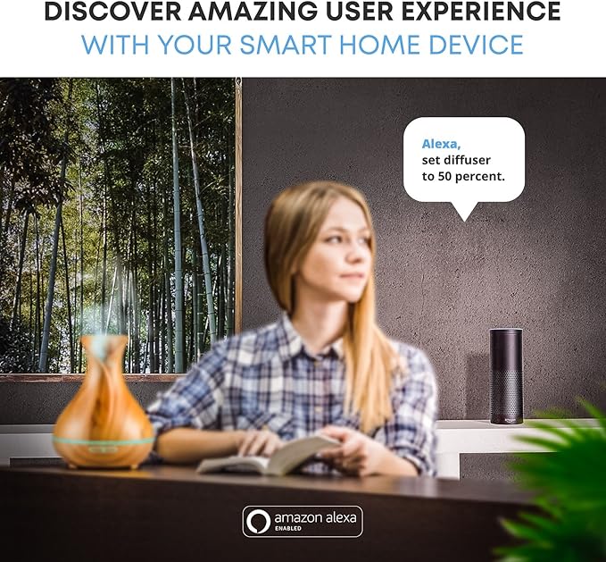 Sierra Modern Home Smart WiFi Wireless Essential Oil Aromatherapy Diffuser