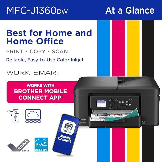 Brother Work Smart 1360 Wireless Color Inkjet All-in-One Printer