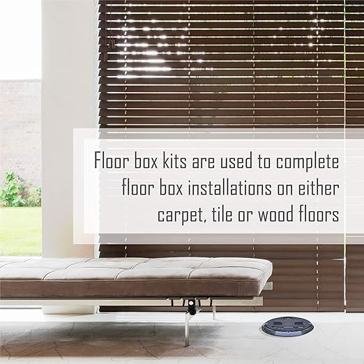 RACO 6239BK Floor Kit with Recessed Duplex 15A TR Device and Adjustable Steel