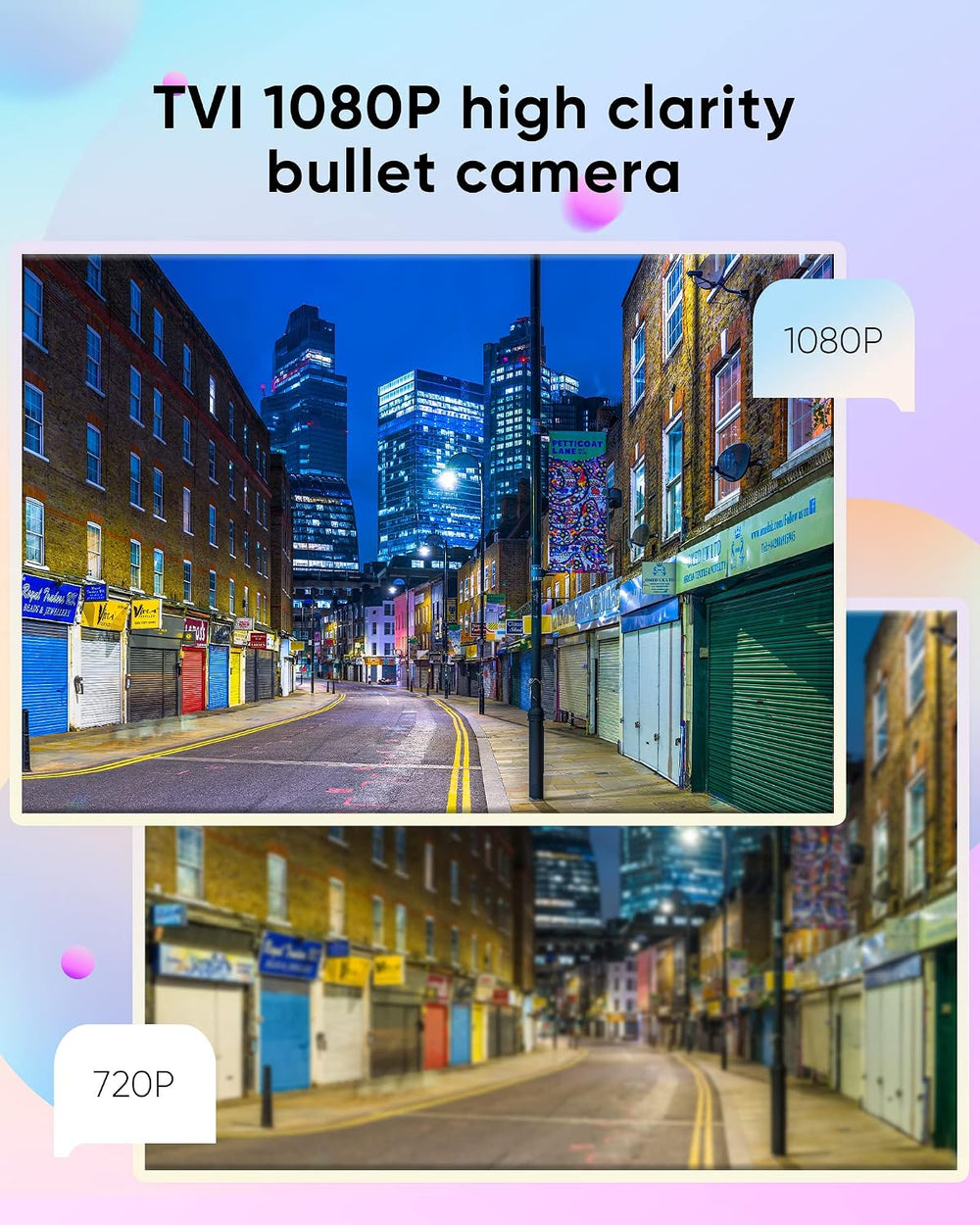SANNCE 2MP TVI Bullet Camera for Home Security, Color Night Vision(4 Pack)