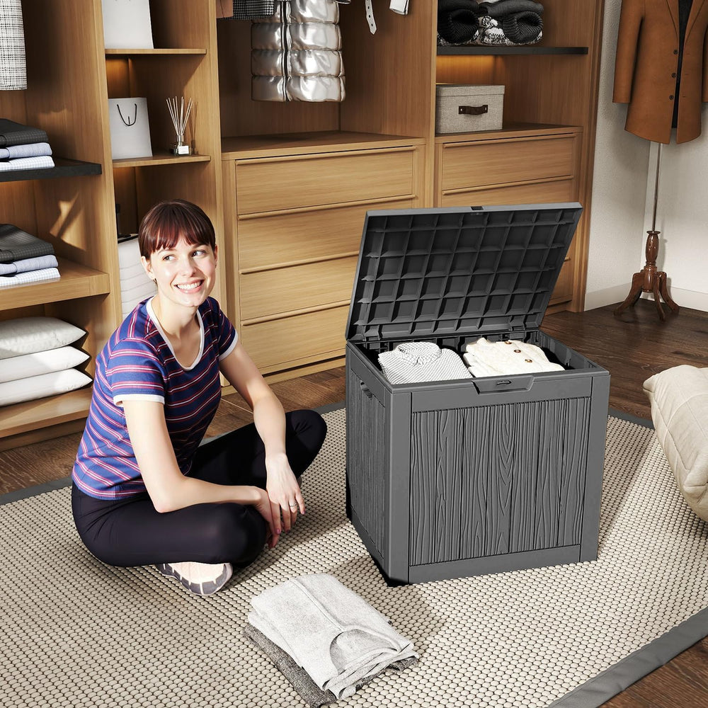 EasyUp 36 Gal Waterproof Outdoor Storage Box UV Resistant Deck Box