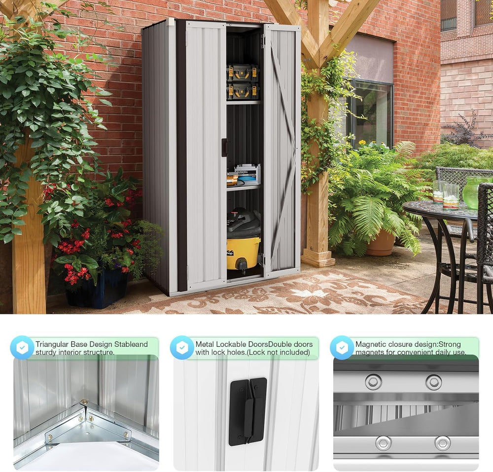 AECOJOY Outdoor Storage Cabinet Waterproof, 70" Vertical Tall with Base