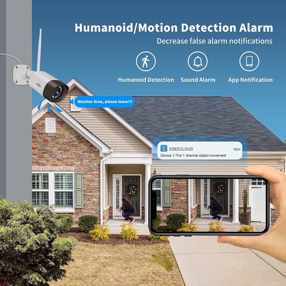 Hiseeu 5MP Cameras for Home Security, Compatible NVR System