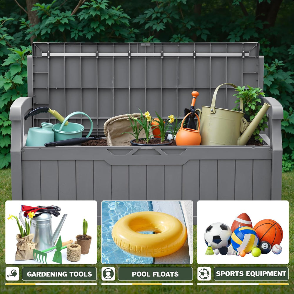Flamaker 80 Gallon Storage Bench with Cushion, Waterproof, All-Weather