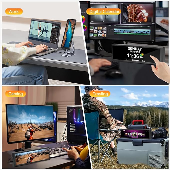 8.8 Inch Small Touchscreen Monitor, PC Temperature Display, PC Sensor Panel