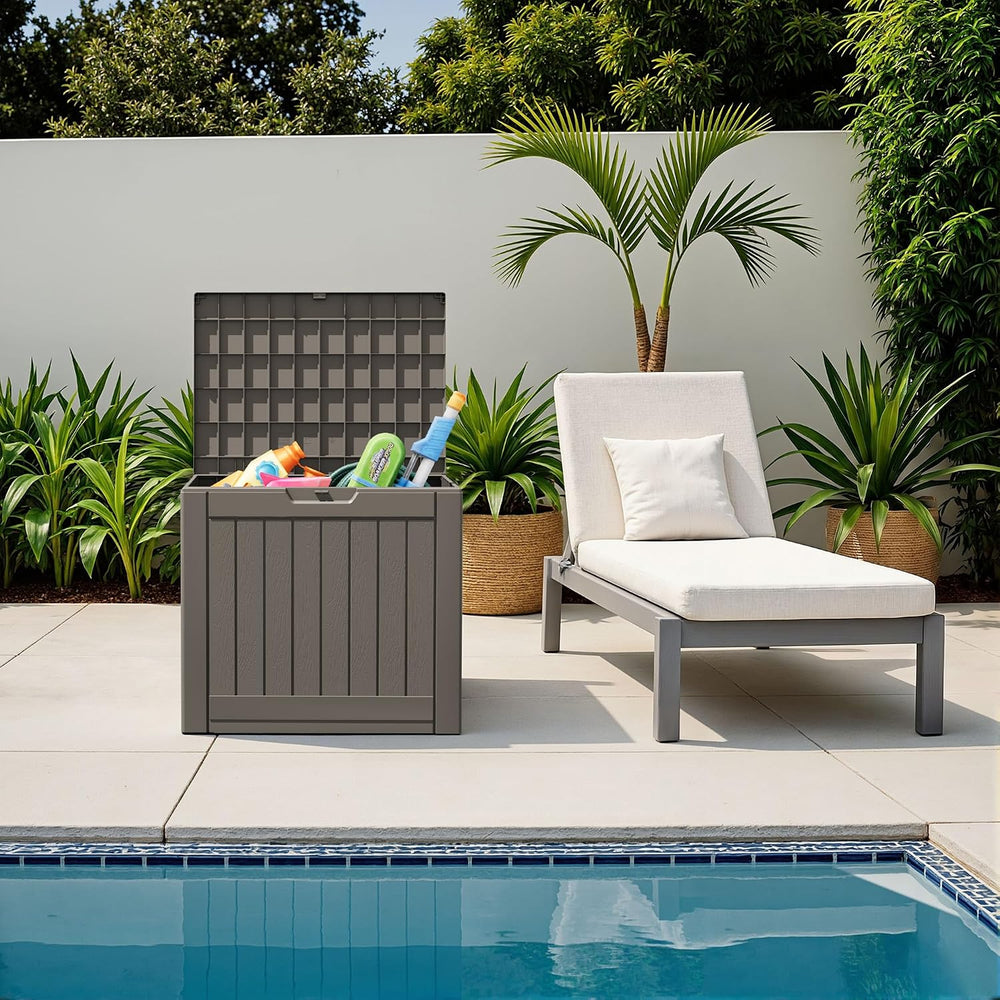Flamaker Resin Deck Box 40 Gallon Waterproof Outdoor Storage Box