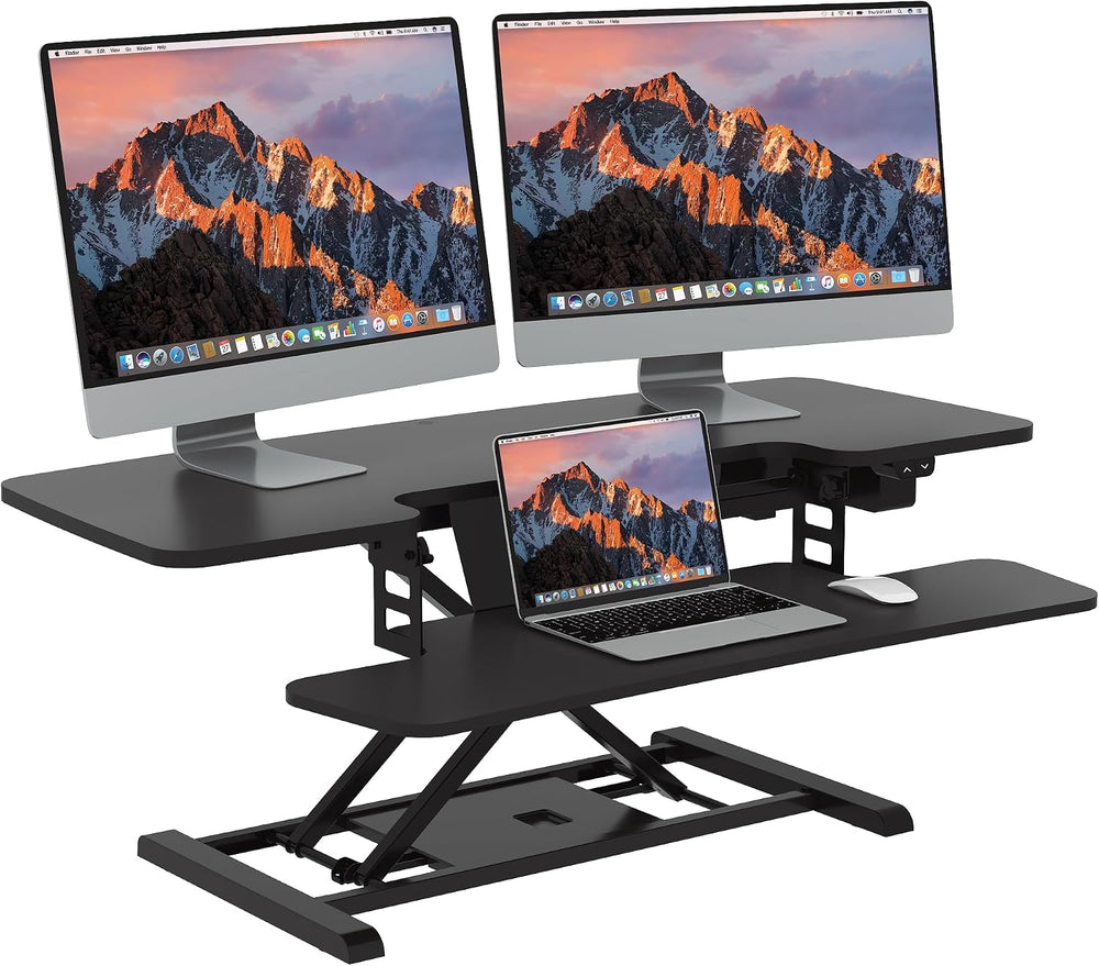 SANODESK 42" Electric Standing Desk Converter, Height Adjustable Riser