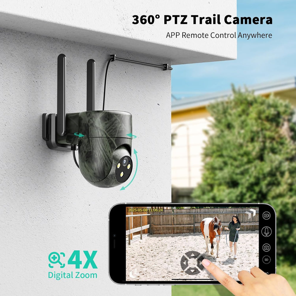 LIWAN Wired 4G LTE Cellular Security Camera, No WiFi Needed, 32GB, Green