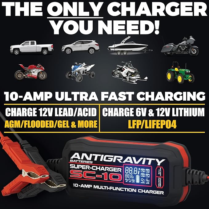 Antigravity SC-10 Super-Charger 10A Smart Battery Charger & Maintainer