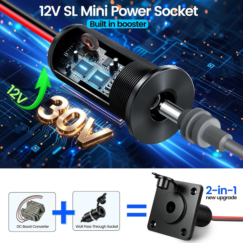 30V Bulkhead Fitting Power Supply Pass Through for Starlink Mini