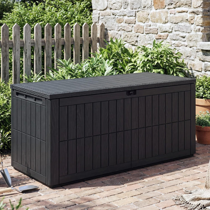 120 Gallon Deck Box Outdoor Storage Box Storage Container Package Delivery Boxes for Patio Cushions, Garden Tools, Package Delivery Boxes for Outside