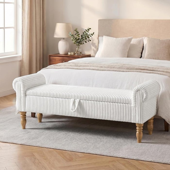 60" Storage Bench for Bedroom,End of Bed Bench with Storage