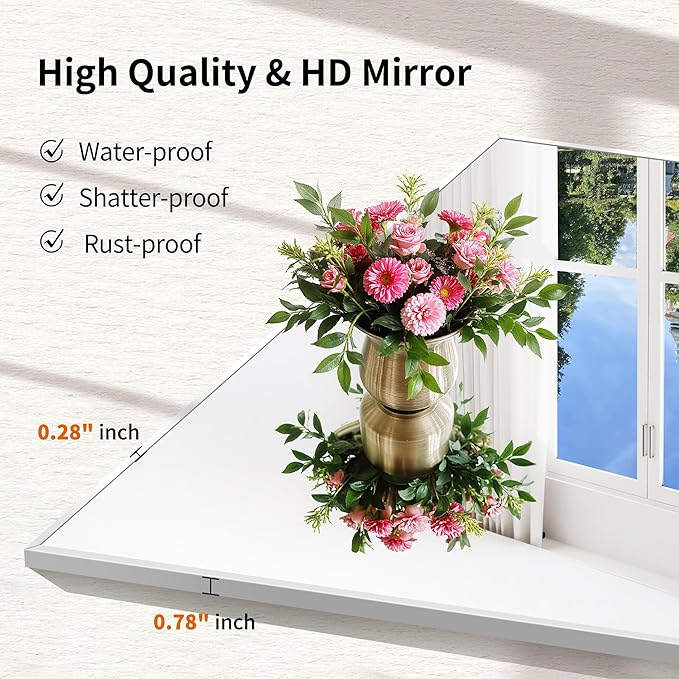 Silver Bathroom Mirror for Wall, 18x24 Inch Rectangle Mirror