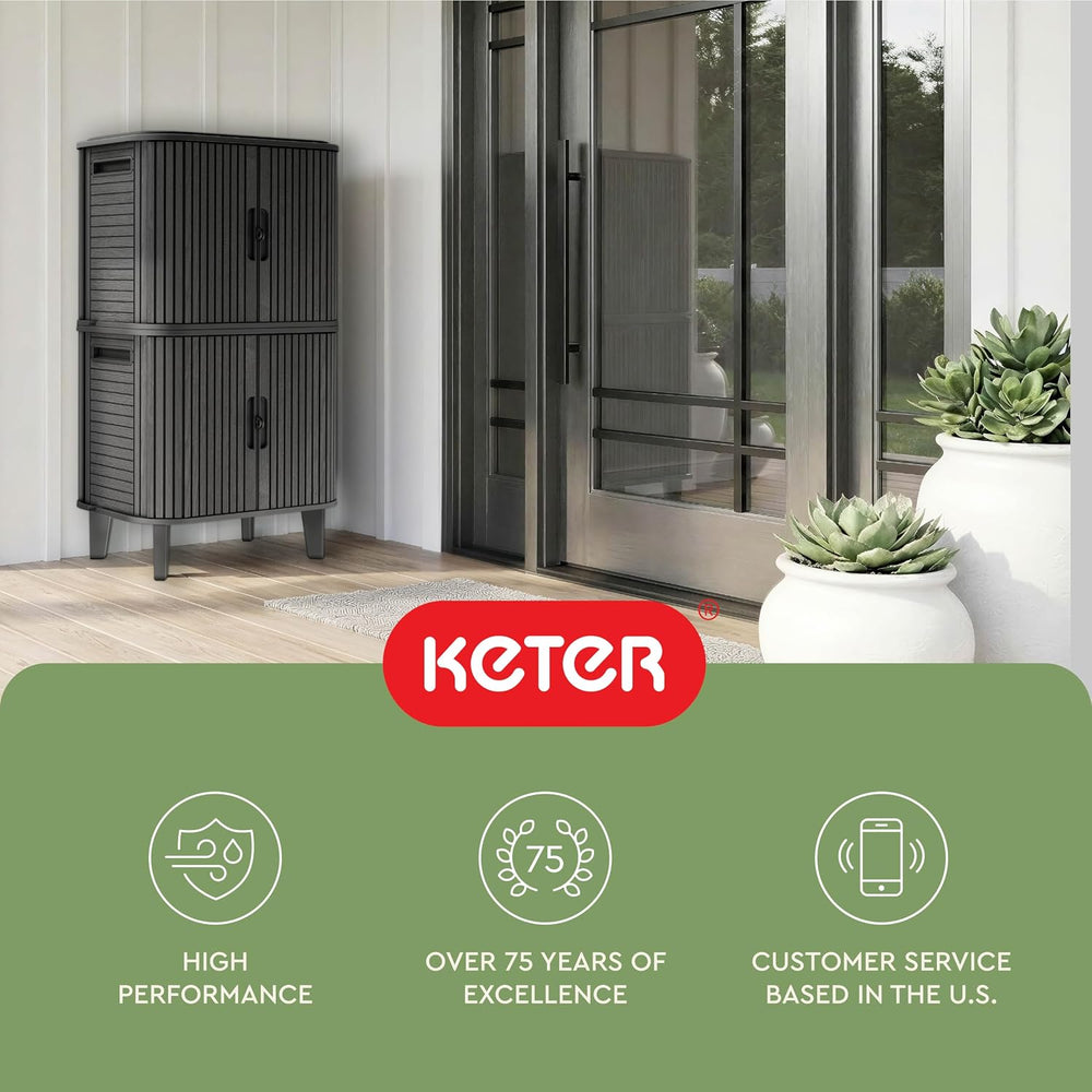 Keter Velo 30 Gallon Outdoor Storage Cabinet (2 Pack)