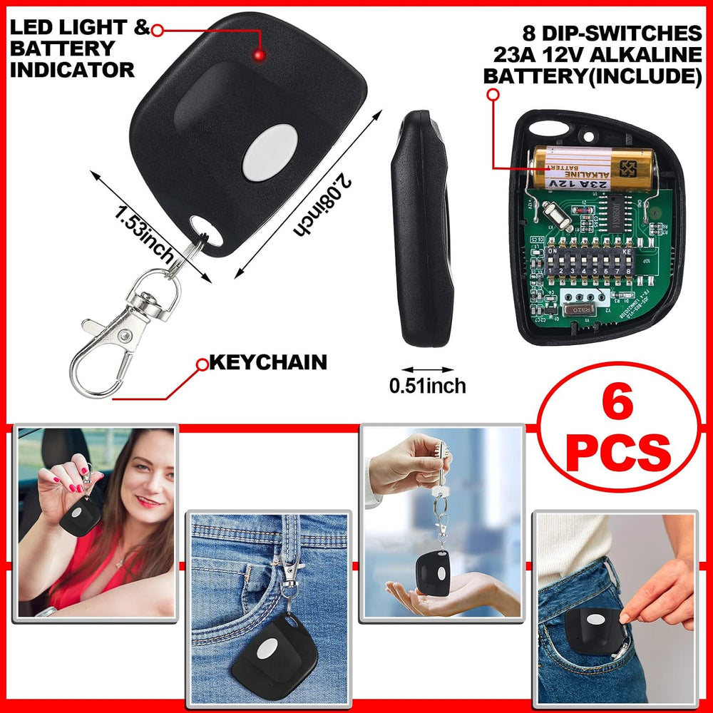 Kingdder 6 Pcs Gate Opener Compatible with Linear Delta 3, Black, White