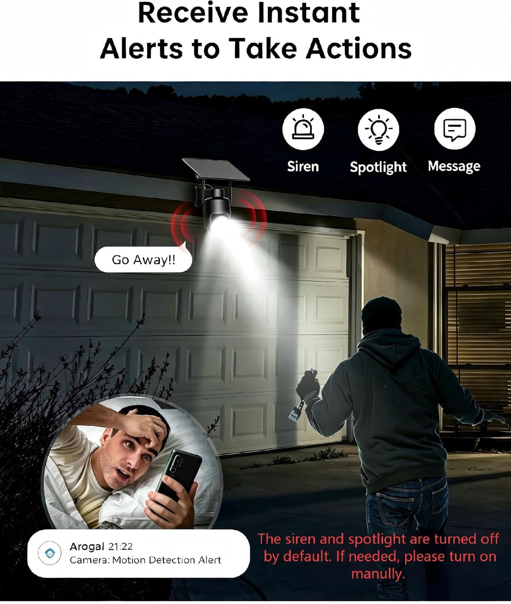 No WiFi Security Camera, 4G LTE Cellular, 4MP 360° Full Live View