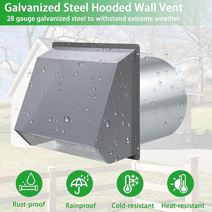 10 Inch Hooded Wall Vent Exhaust