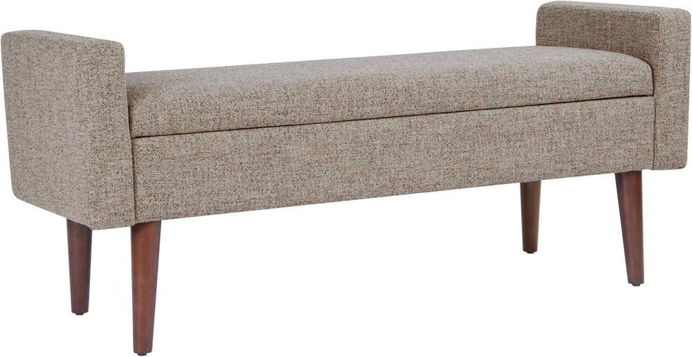 HomePop Fulton 48" Storage Bench - Midtone Gray Fabric