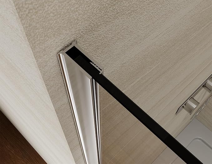 Pivot Swing Shower Door, Adjustable Width 58.9-60" W x 74" H Semi-F...