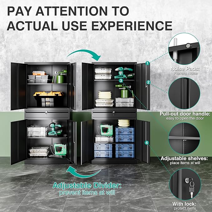 SISESOL Metal Garage Storage Cabinet
