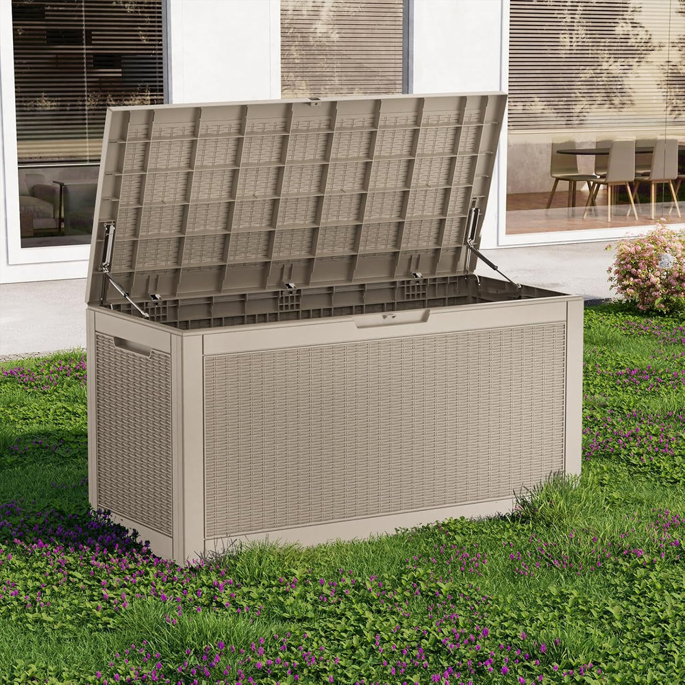 100Gal Waterproof Outdoor Storage Box UV Resistant Deck Box