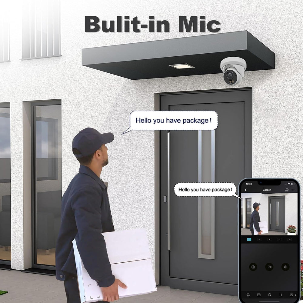 UNILOOK 4MP PoE Camera, Turret Security PoE IP Camera Outdoor Indoor Wired