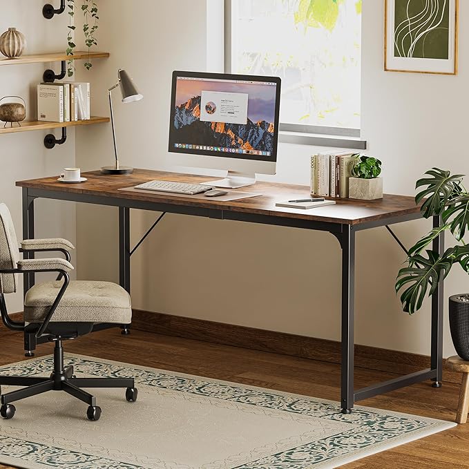 Huuger Computer Desk, 70 Inch Office Desk, Gaming Desk
