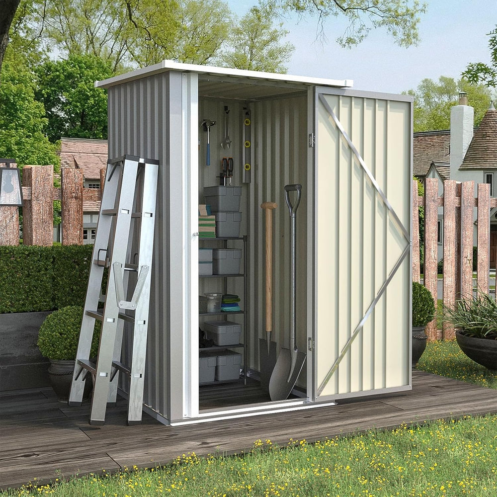 Patiowell 3x3 FT Storage Shed, Small Metal Shed, Gray