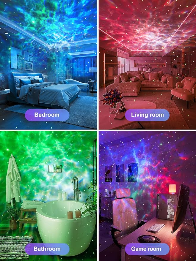 One Fire Galaxy Projector 360 Modes+15 White Noise+Bluetooth Star Projector