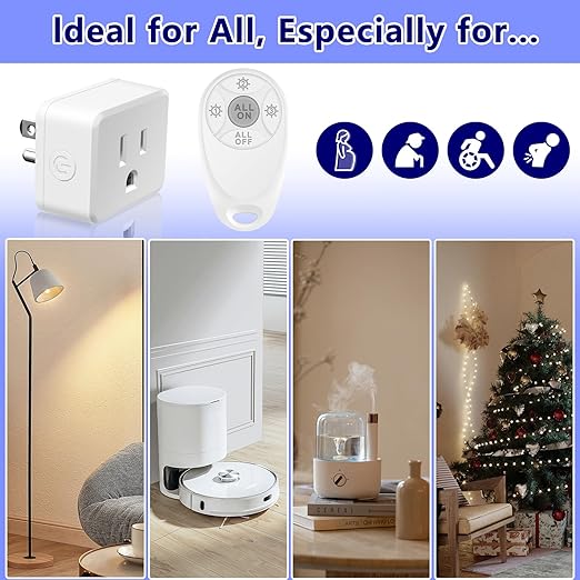Greencycle Remote Control Outlet, 2 Wireless Light Switches and 2 Outlet Plugs