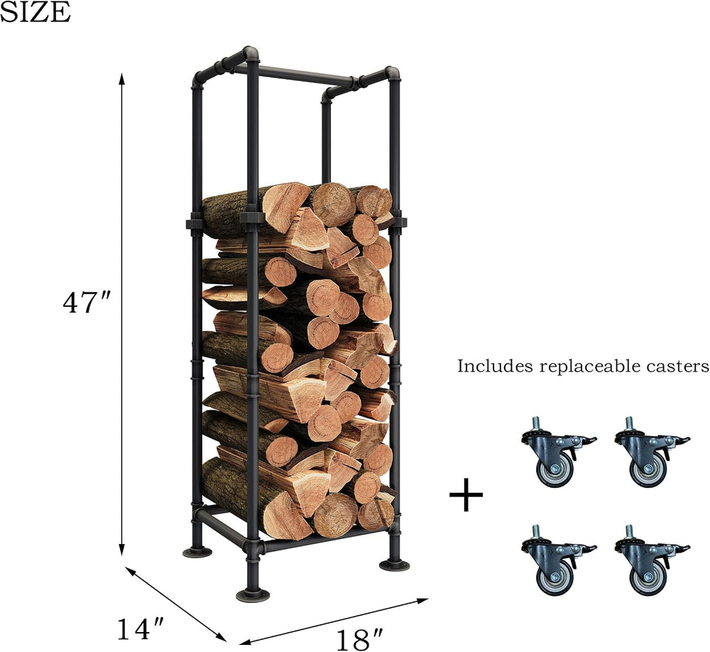 Firewood Rack,Industrial Style Firewood Holder with Two Optional Feet,1-Inch ...