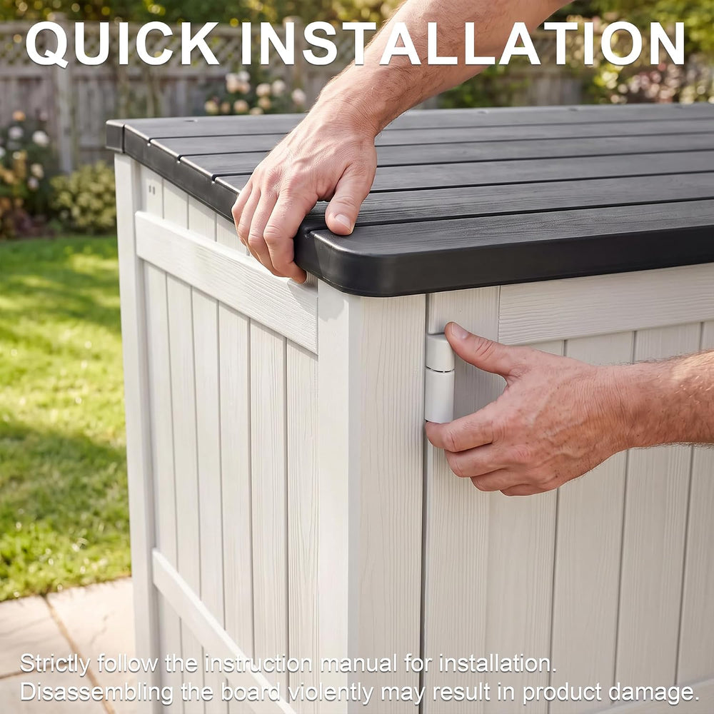 Outdoor Storage Box & Cabinet 36 Cu Ft, Patio Storage Box, White