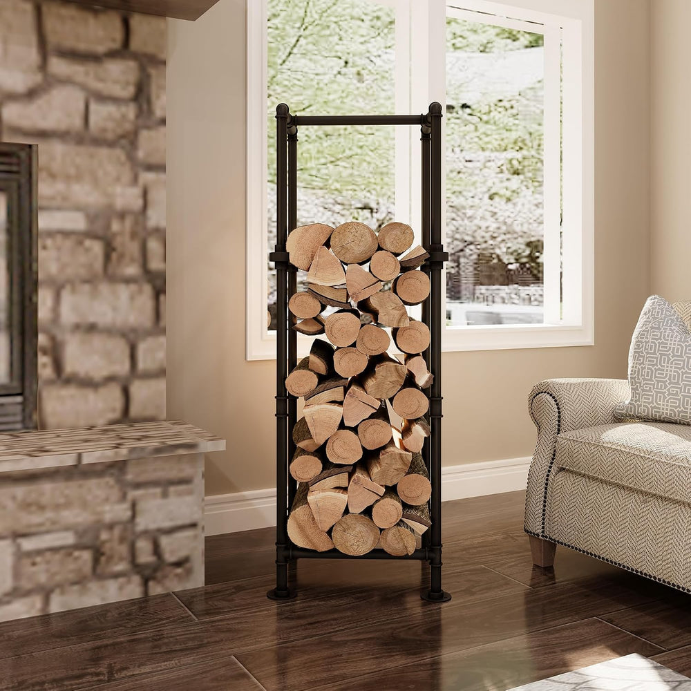 Firewood Rack,Industrial Style Firewood Holder with Two Optional Feet,1-Inch ...