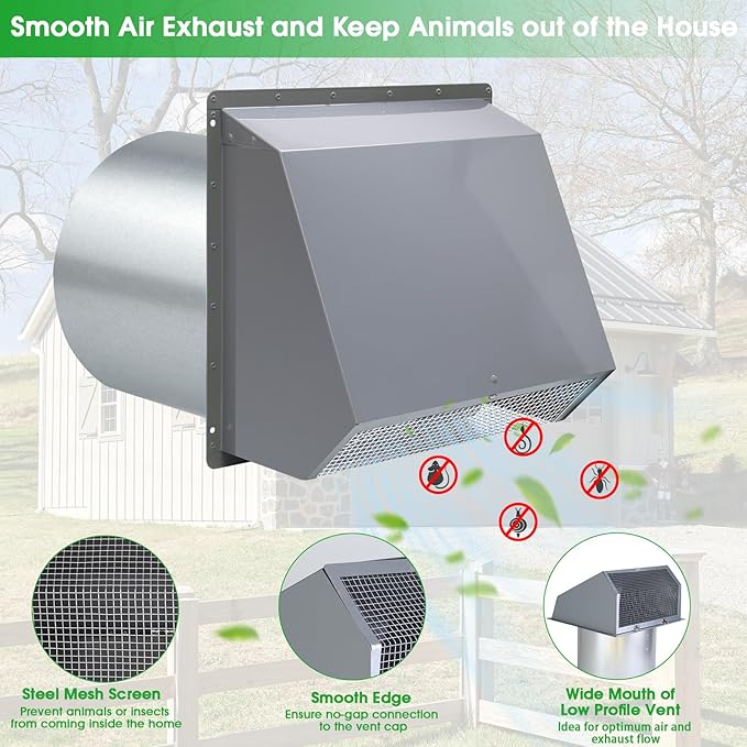 10 Inch Hooded Wall Vent Exhaust