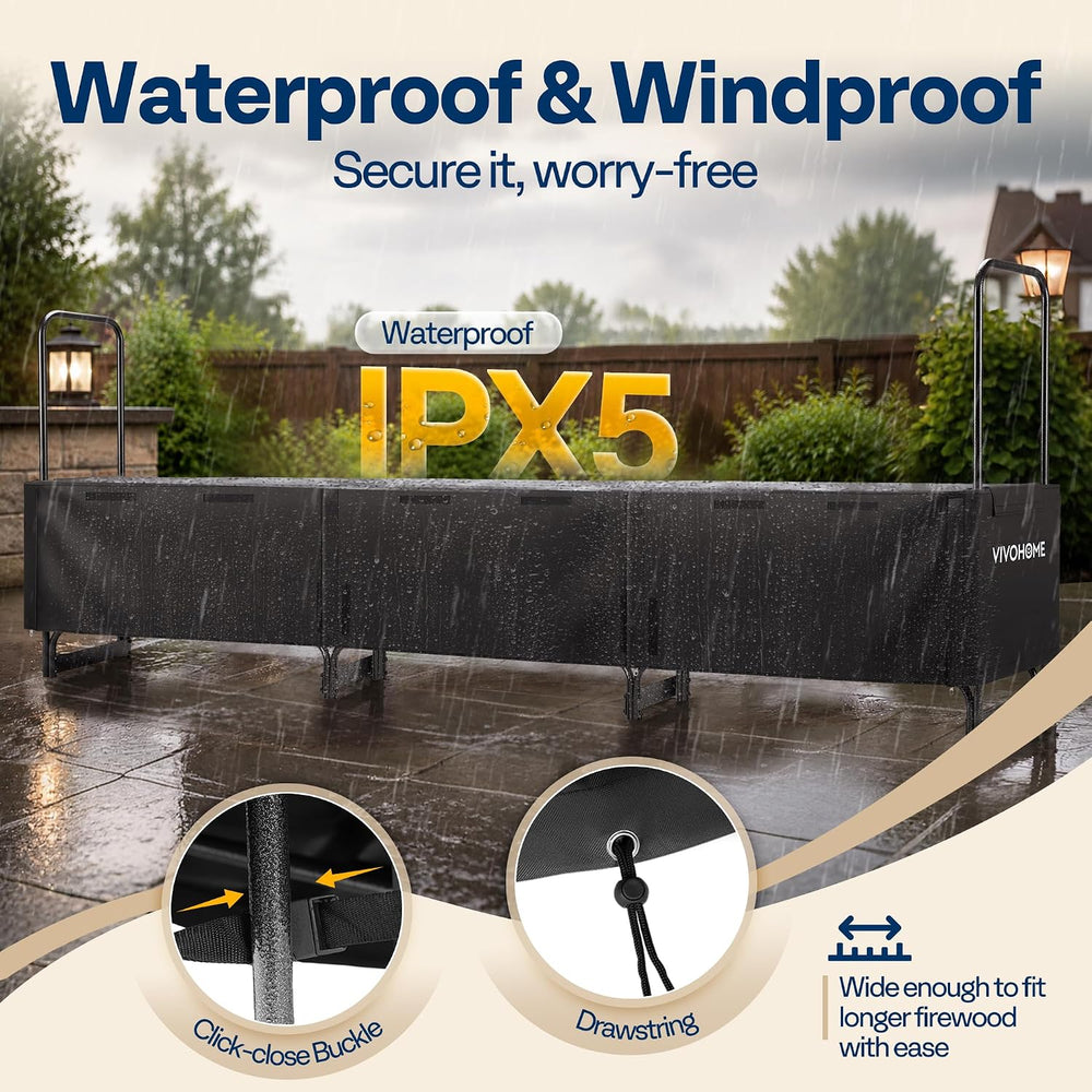 VIVOHOME 12ft Waterproof Log Rack Cover