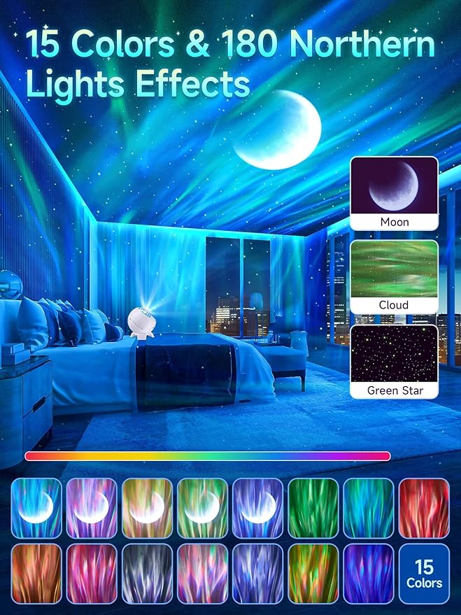 Northern Lights Projector, 300+Lighting Modes Galaxy Projector