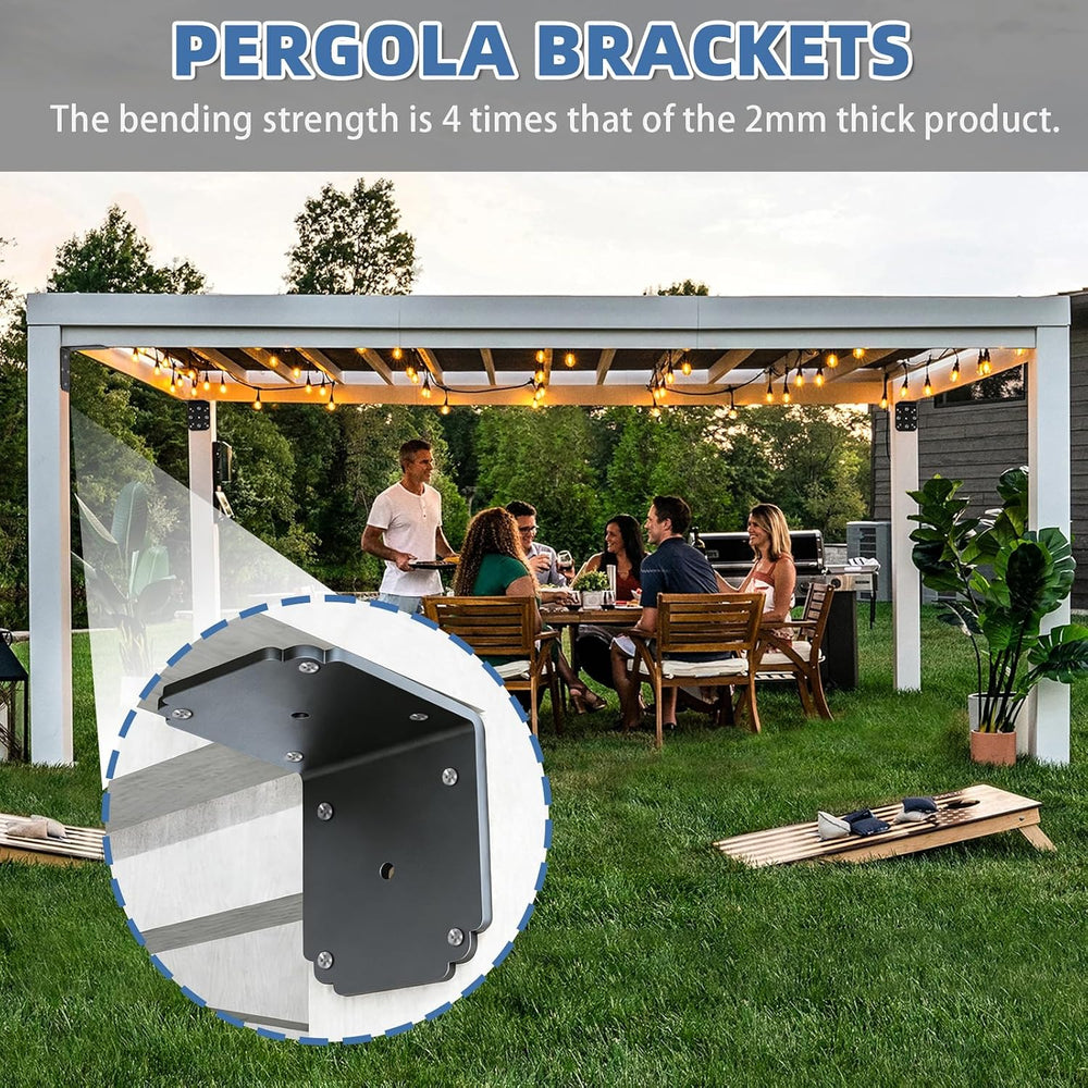 4"x4"x3.5" Heavy Duty L Bracket, 90 Degree Pergola Bracket for...
