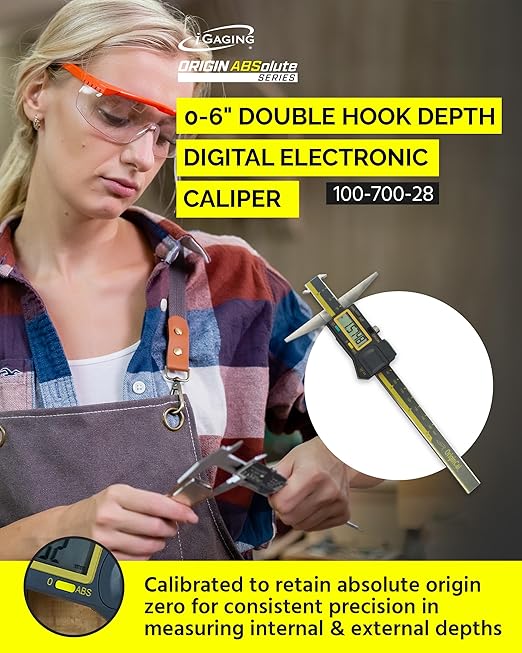 iGAGING Absolute Origin 0-6" Double Cut Depth Digital Caliper, IP54 Elec...