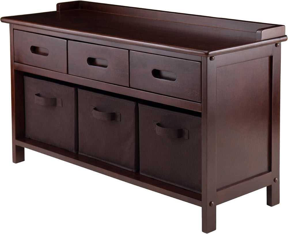 Winsome Adriana 4-pc Set, Storage Bench & 3 Foldable Baskets