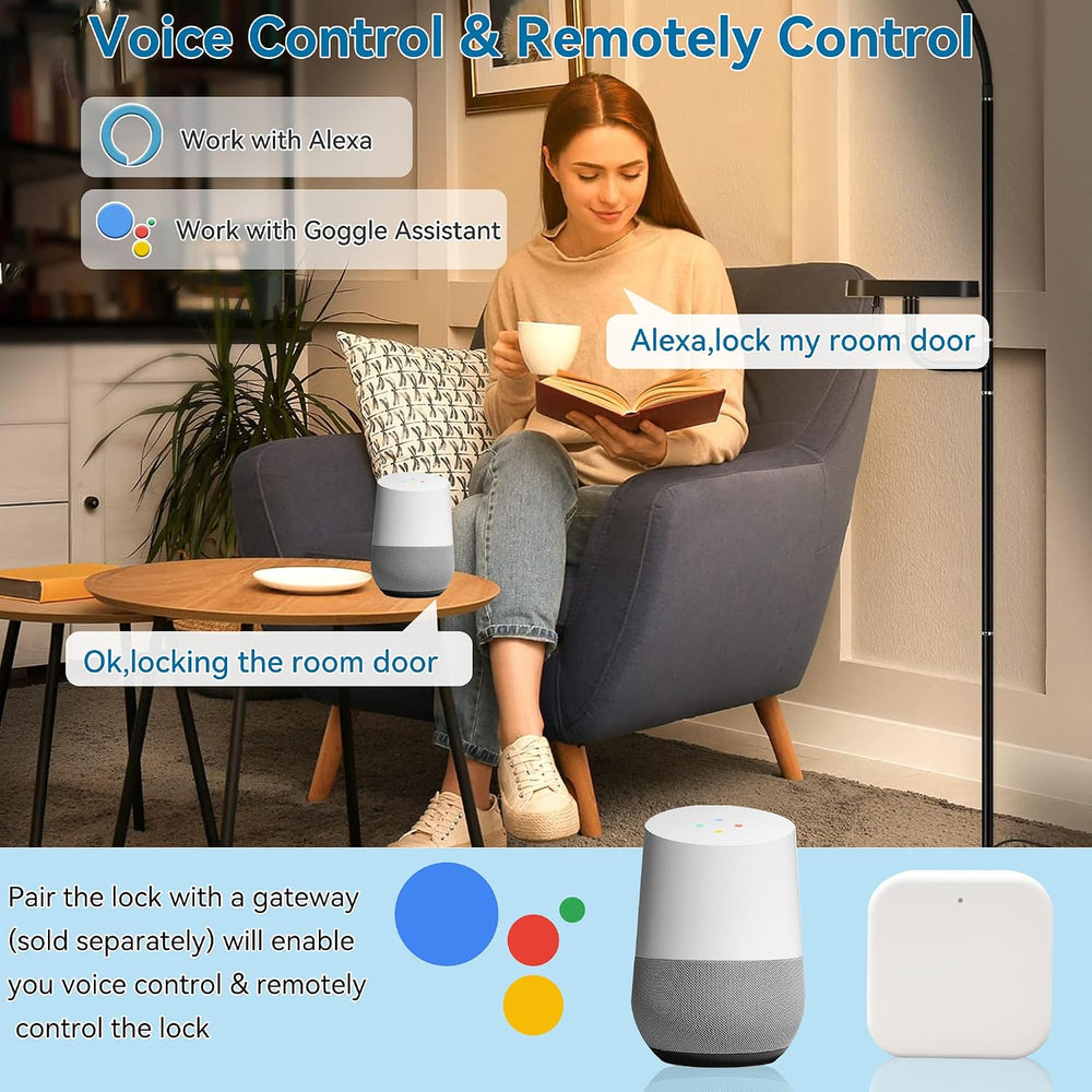 Fingerprint Smart Door Lock Front Door with Handle Set App Control