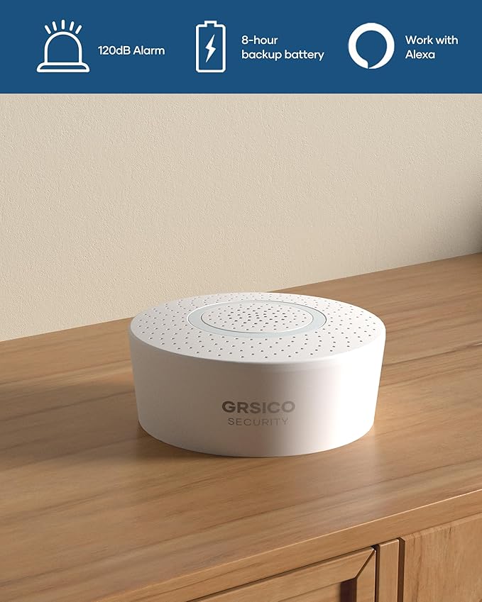 GRSICO Wireless Home Alarm System 15-Piece Kit, WiFi Alarm System