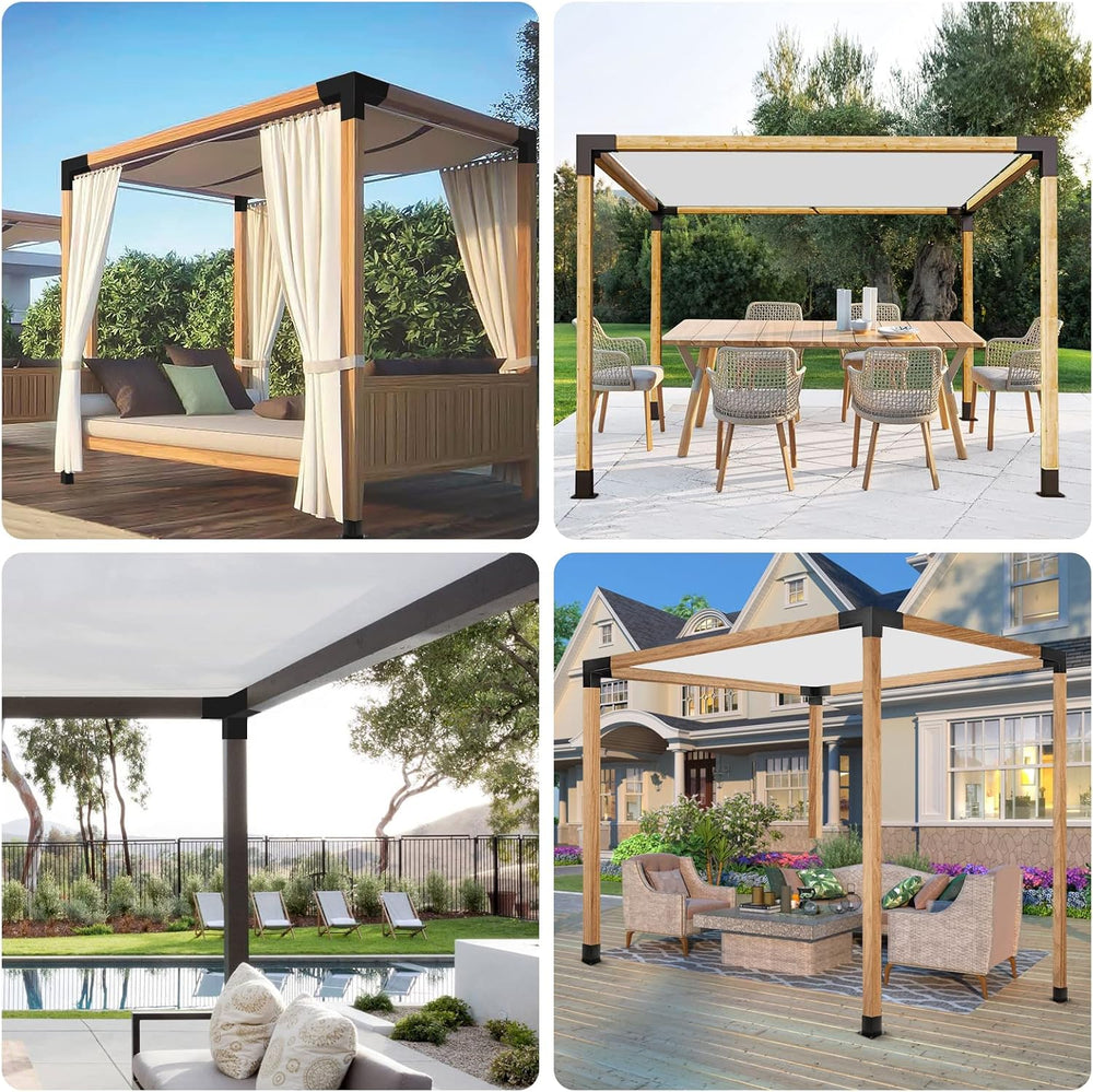 4"x4" Pergola Bracket Kit 4pcs,3-Way 90°Right Angle Corner Brackets