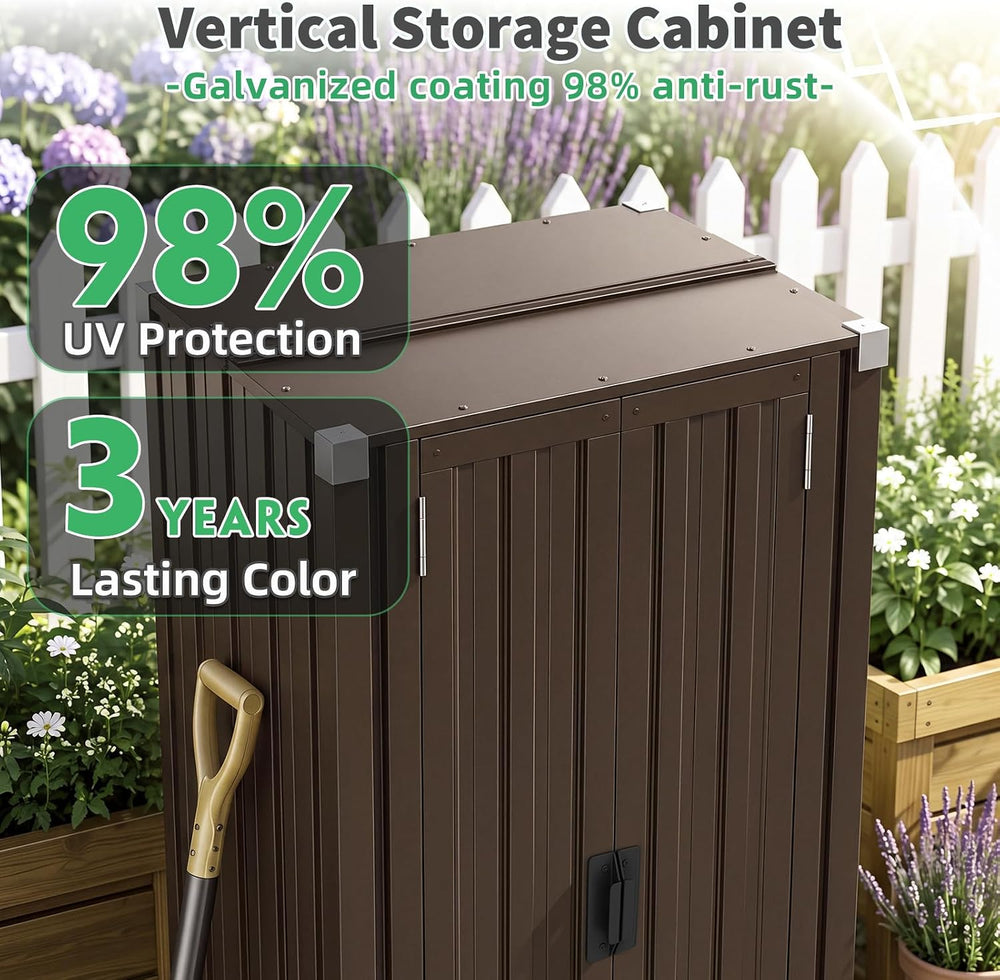 AECOJOY Outdoor Storage Cabinet Waterproof, 70" Vertical Tall with Base
