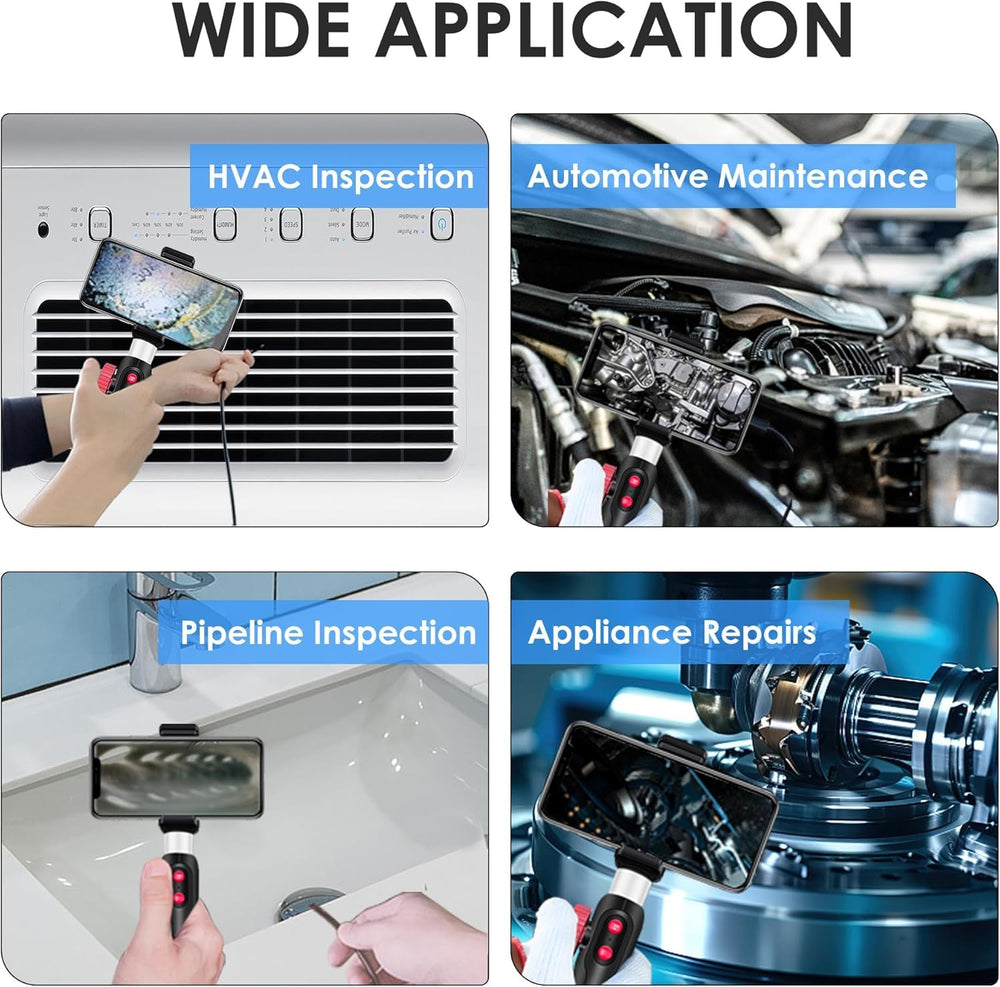 Articulating Borescope 360°Rotation, for Home & Auto Inspection