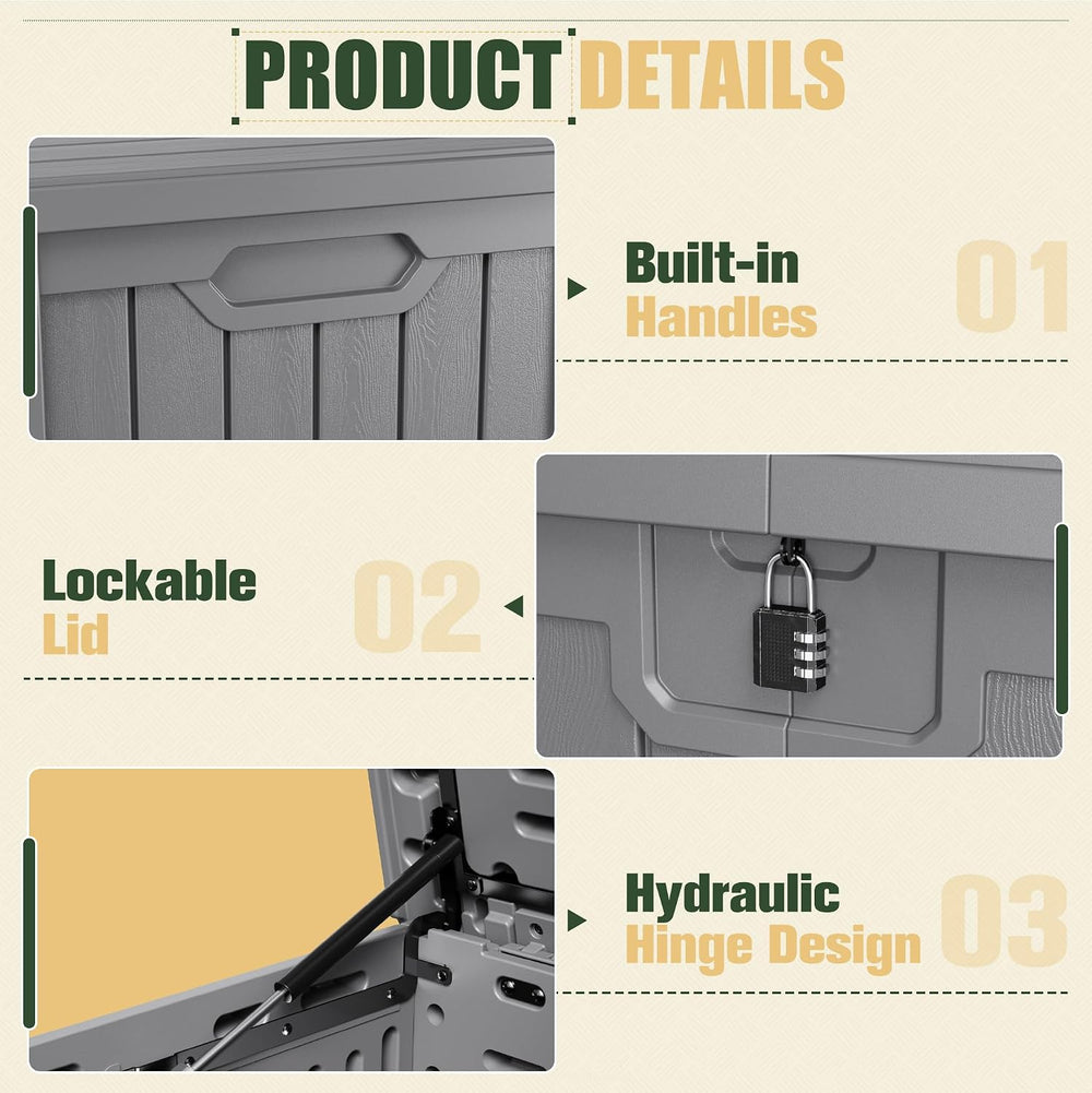 JUMMICO HDPE 250 Gallon Deck Box Double-Wall with Divider