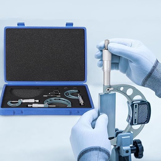 REXBETI 4Pcs Outside Micrometer Set, 0-4" Machinist Micrometer, Ultra-Pr...