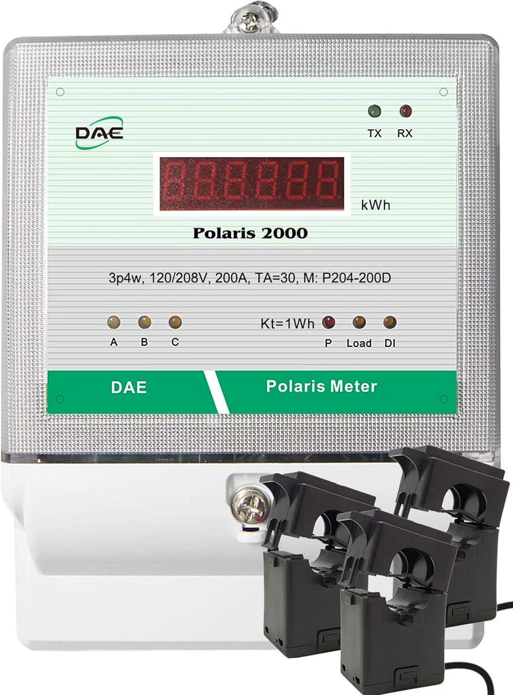 DAE P204-200D KIT, UL kWh Smart Submeter, 3 Phase, 3 Split Core CTs, Demand