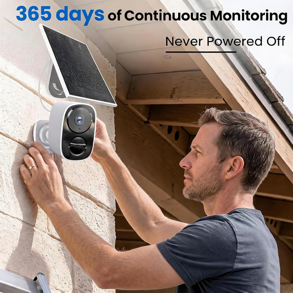 2 Pack 2.4G&5G Solar Security Cameras Wireless Outdoor with Free Cloud