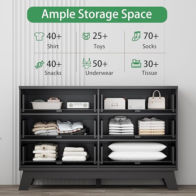 Xixini Fluted Dresser for Bedroom